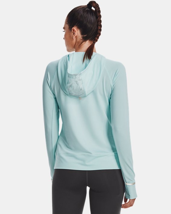 Women's UA OutRun The Cold Hooded ½ Zip, Blue, pdpMainDesktop image number 1
